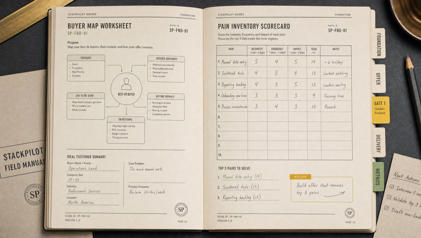 StackPilot Foundation manual sample pages