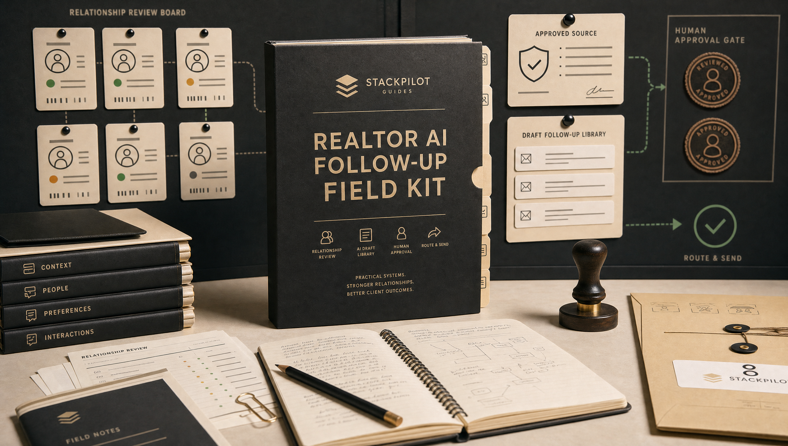 Atmospheric StackPilot Realtor AI Follow-Up Field Kit product desk image